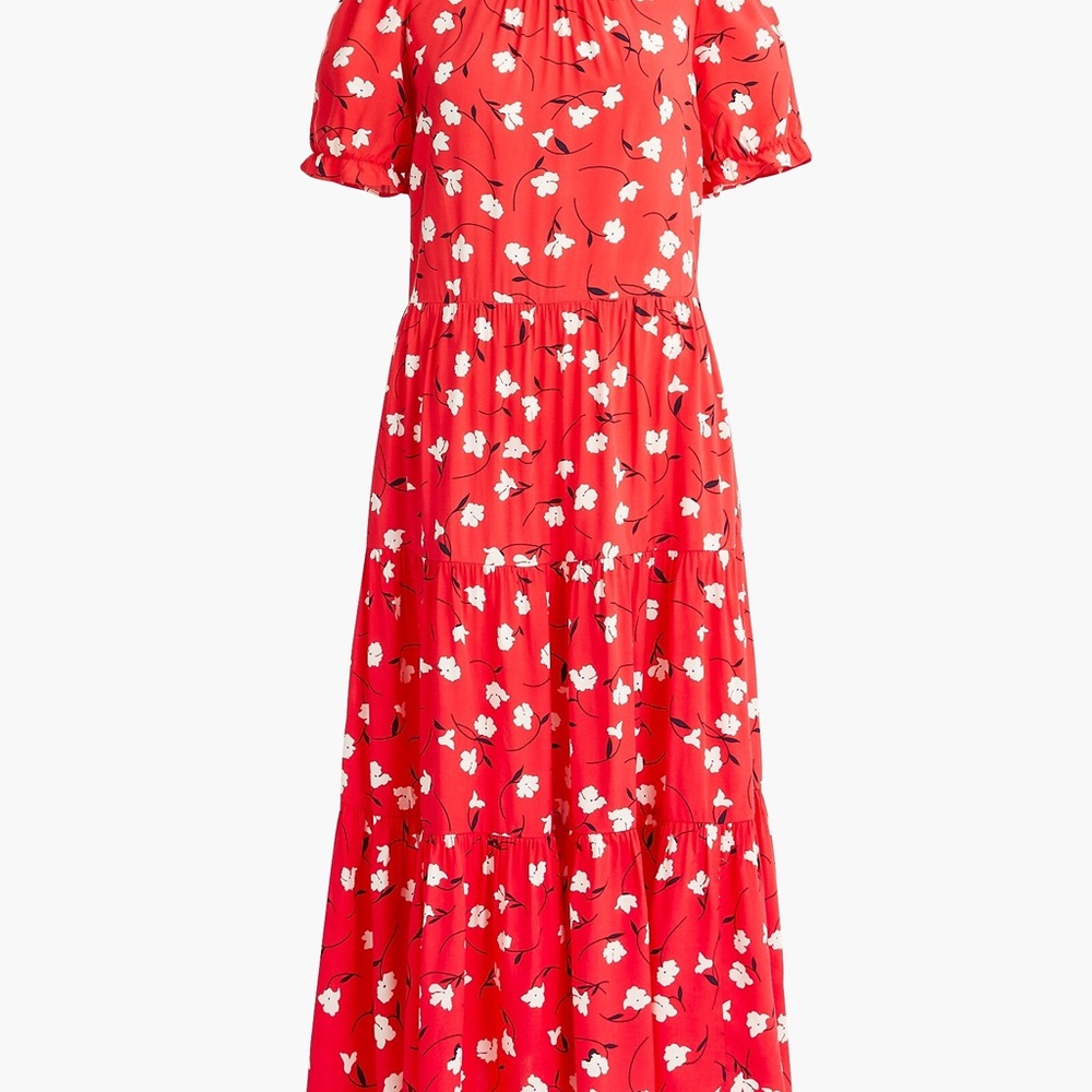 J. Crew Factory Floral Red Maxi Dress